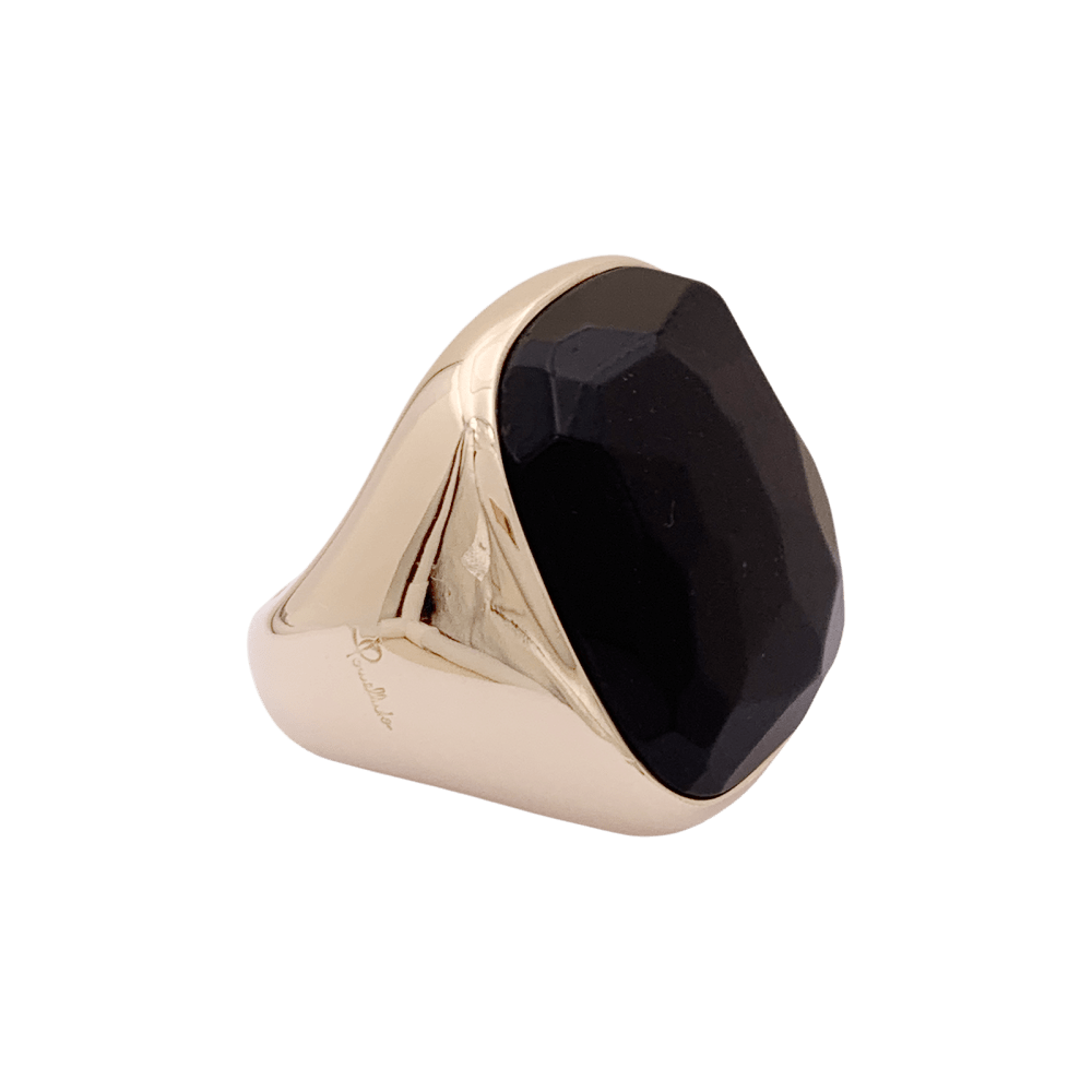 Bague Pomellato "Victoria", or rose, jais. 2