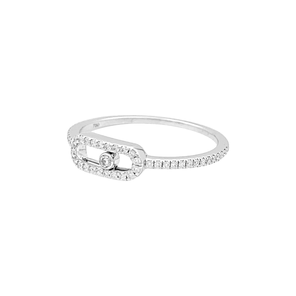 Bague Messika, "Move Uno Pavé", or blanc et diamants. 2