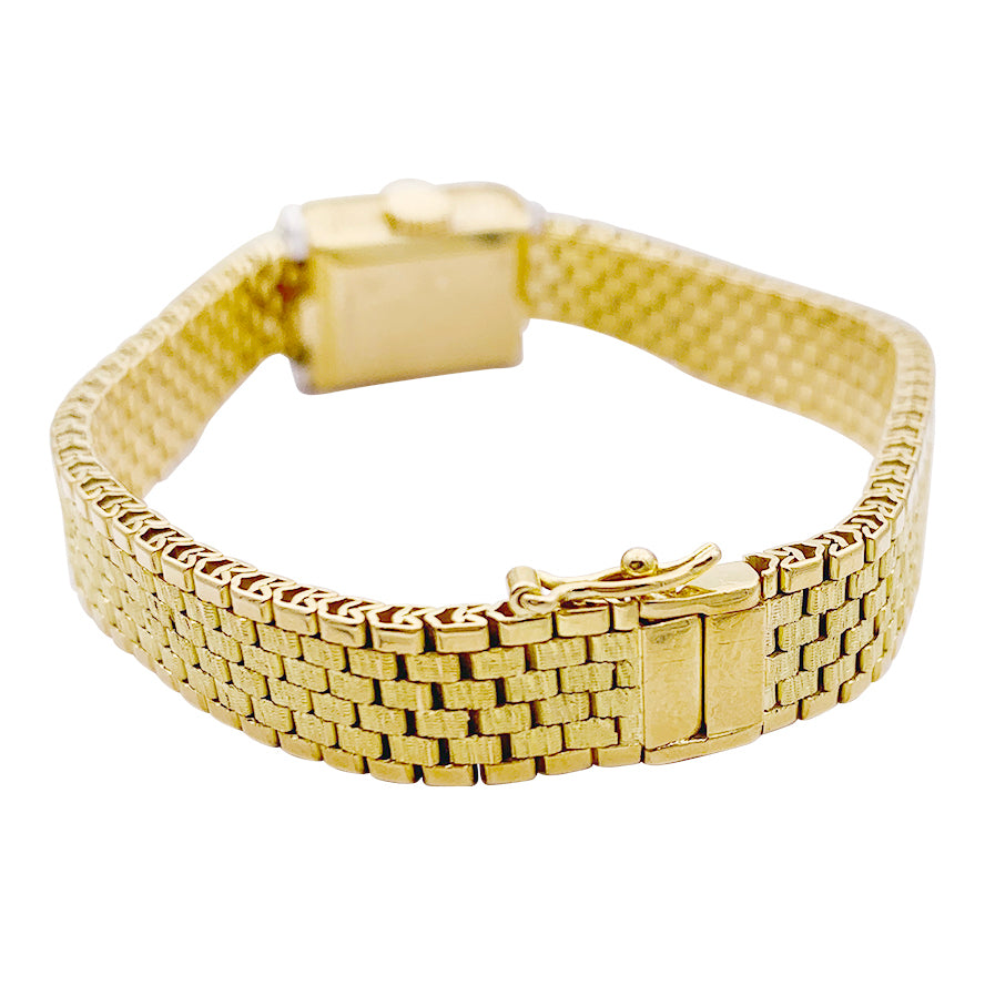 Montre vintage André Col, or jaune, platine, diamants. 6