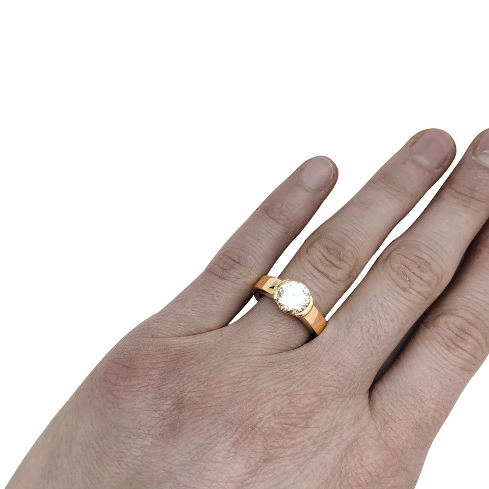 Bague en or jaune, diamants 2,09 cts G/VVS1. 3