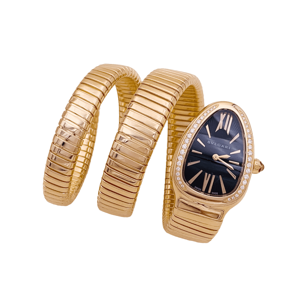 Montre Bulgari, “Serpenti Tubogas”, or rose, diamants. 2