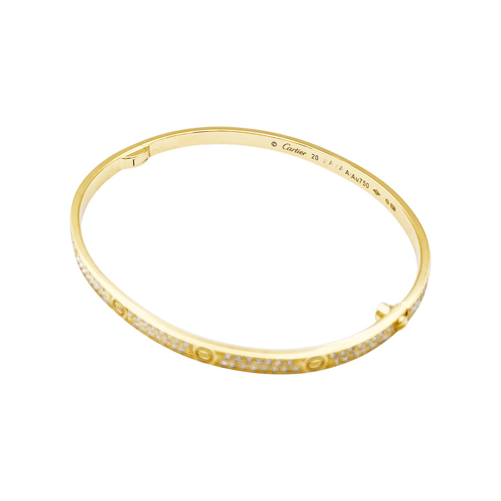 Bracelet CARTIER, "Love", or jaune, diamants.  4