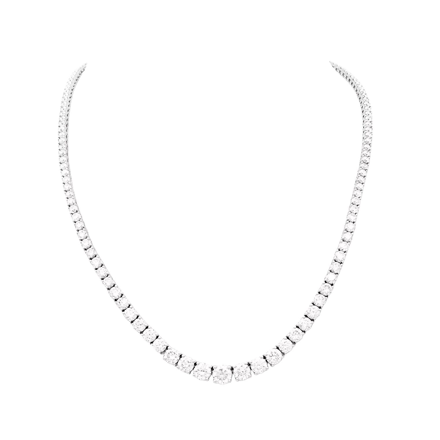Collier rivière or blanc et diamants. 1
