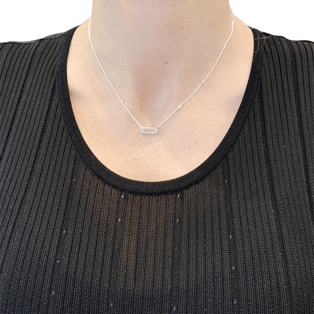 Collier Messika "Move Uno Pavé", or blanc, diamants. 6