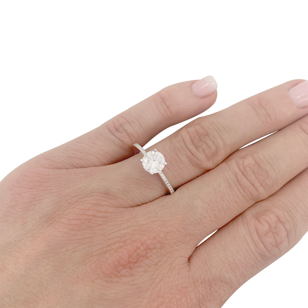 Bague Chopard diamant 1,01 ct, or blanc. 8
