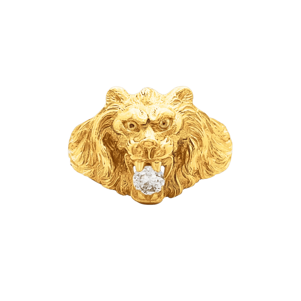 Bague « Lion », or jaune, diamant.  1