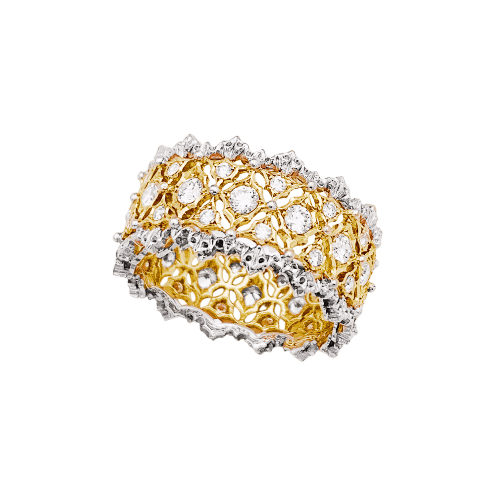 Bague Buccellati, "Eternelle Band", deux ors, diamants. 3