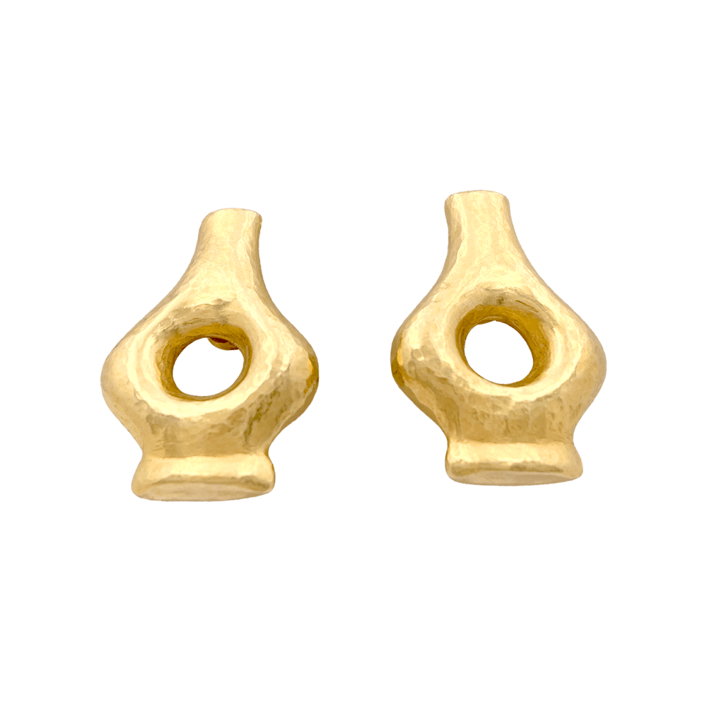 Boucles d'oreilles Lalaounis « Mesopotamia », or jaune martelé. 1