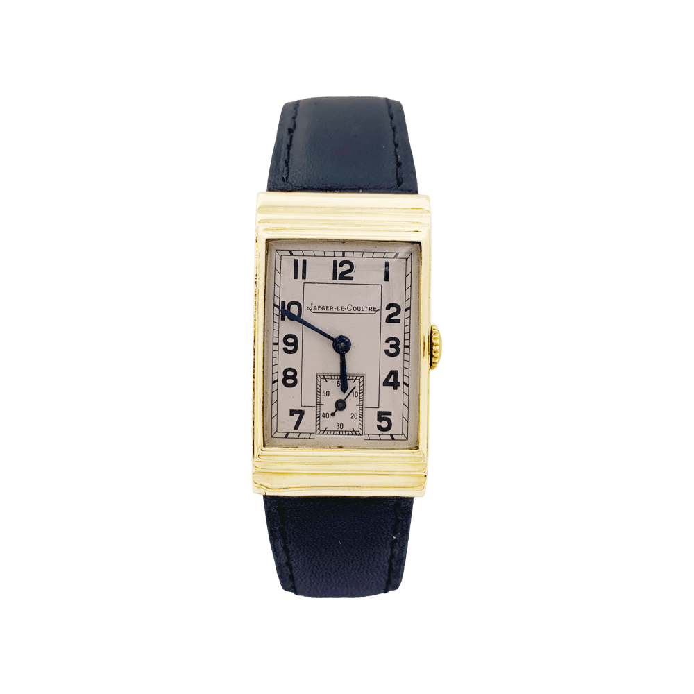 Montre Jaeger Lecoultre or jaune, cuir.  1