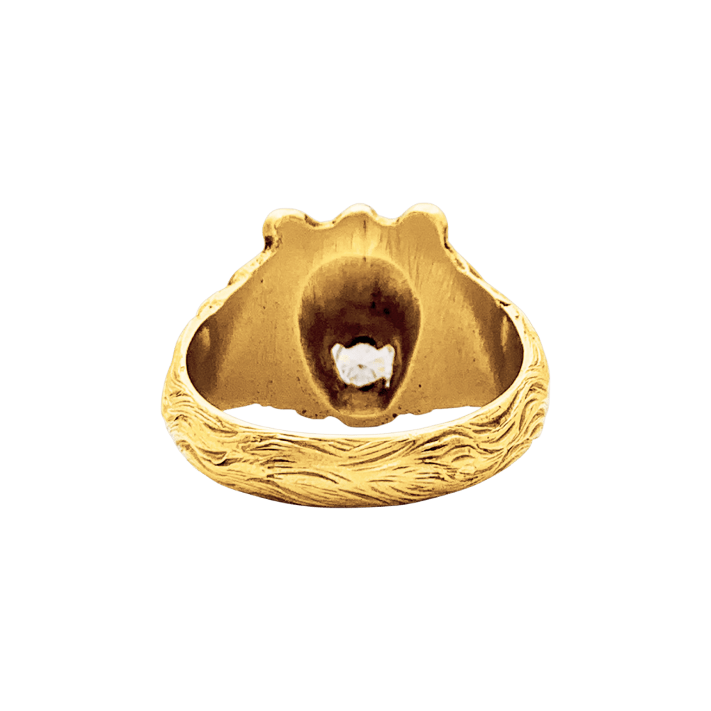 Bague « Lion », or jaune, diamant.  4
