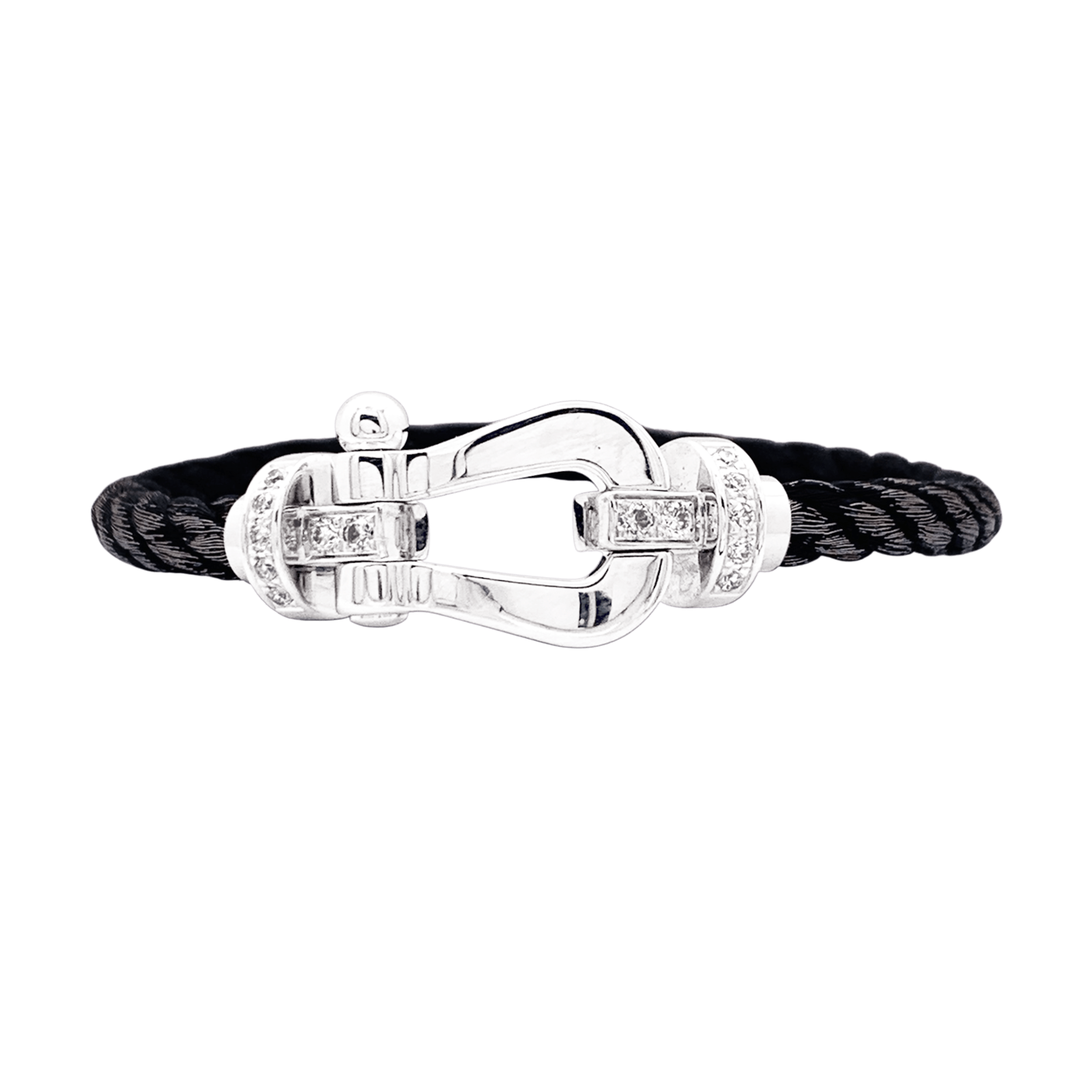Bracelet Fred, "Force 10", or blanc, diamants. 1