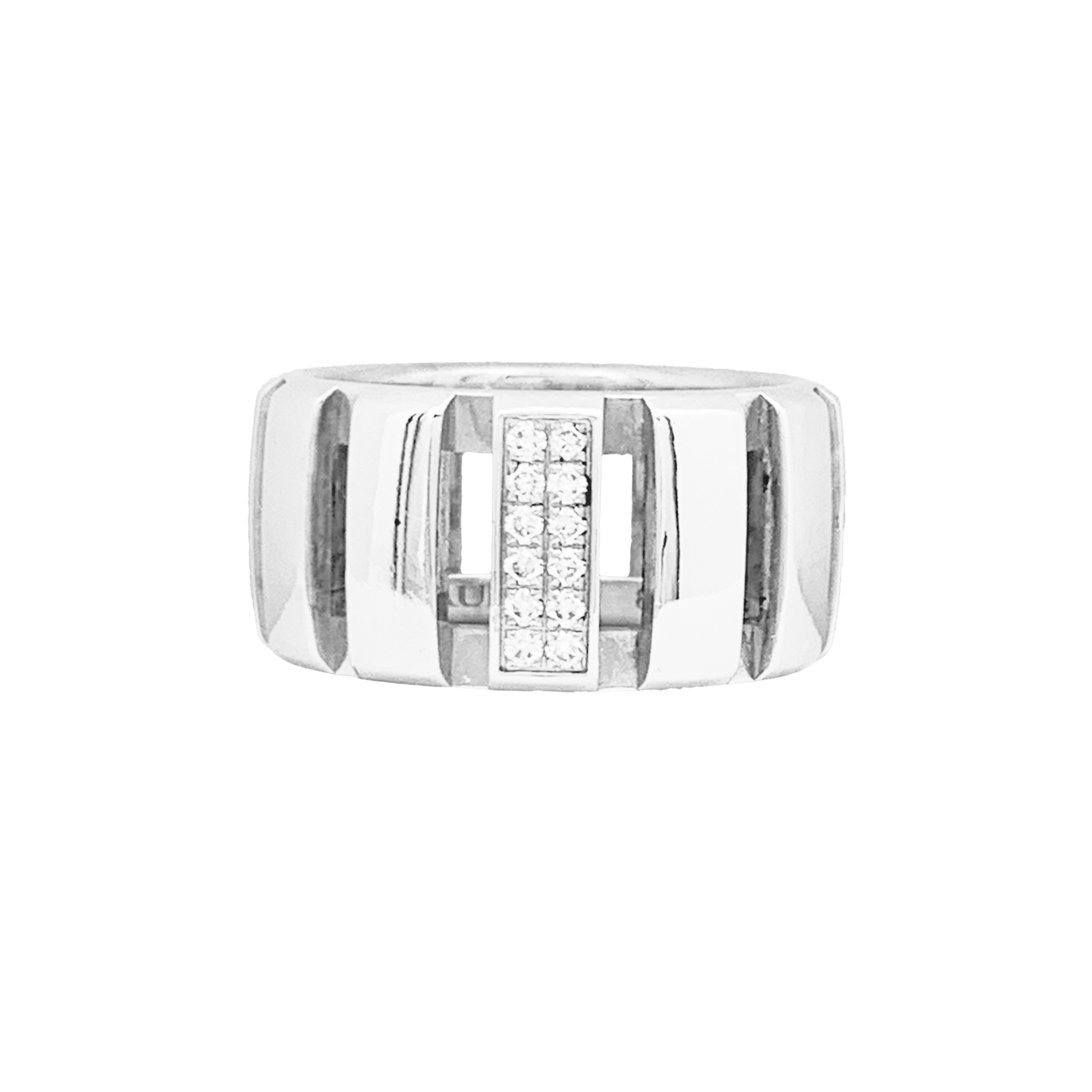 Bague Chaumet, "Class One", or blanc, diamants. 1