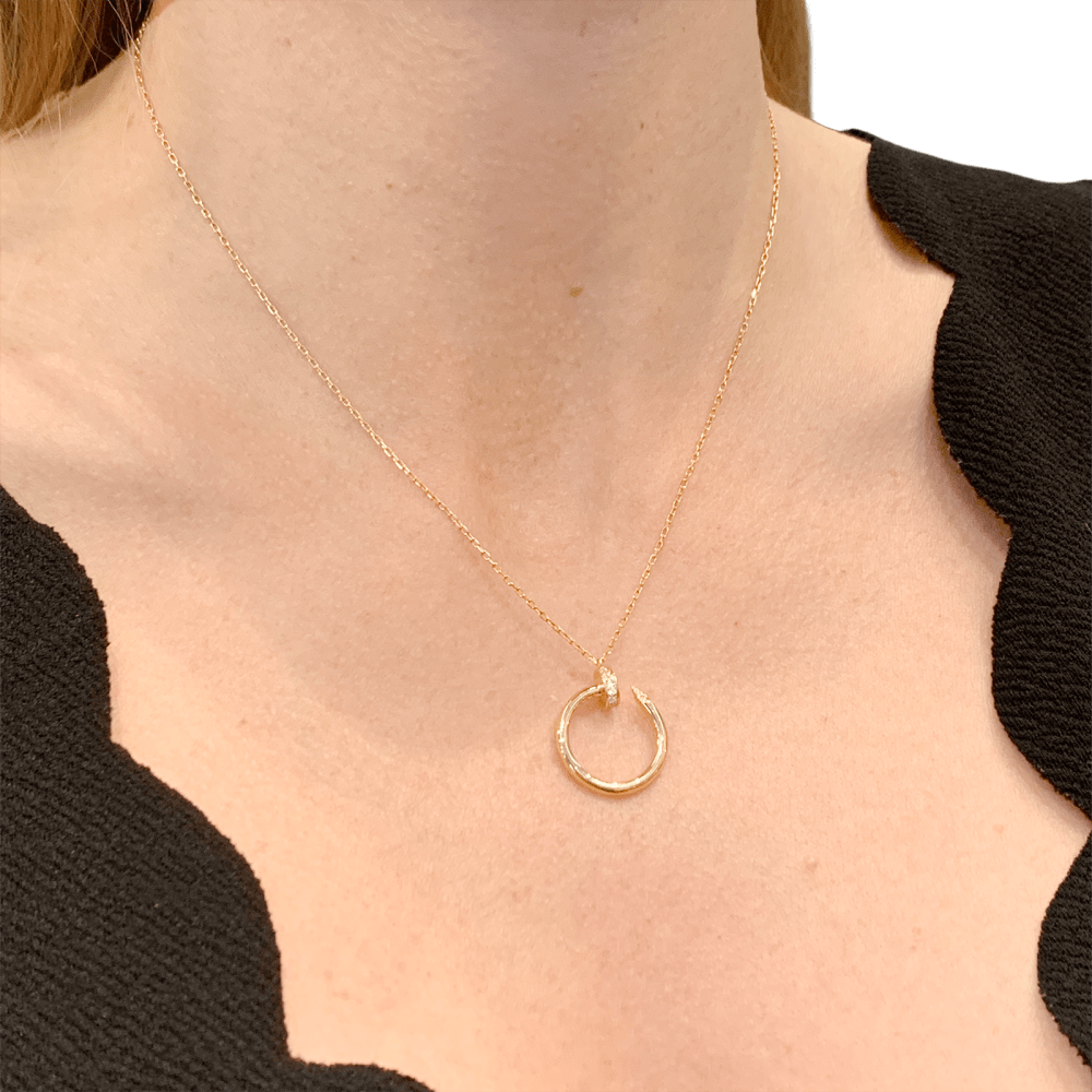 Collier Cartier, "Juste un Clou", or rose et diamants. 7