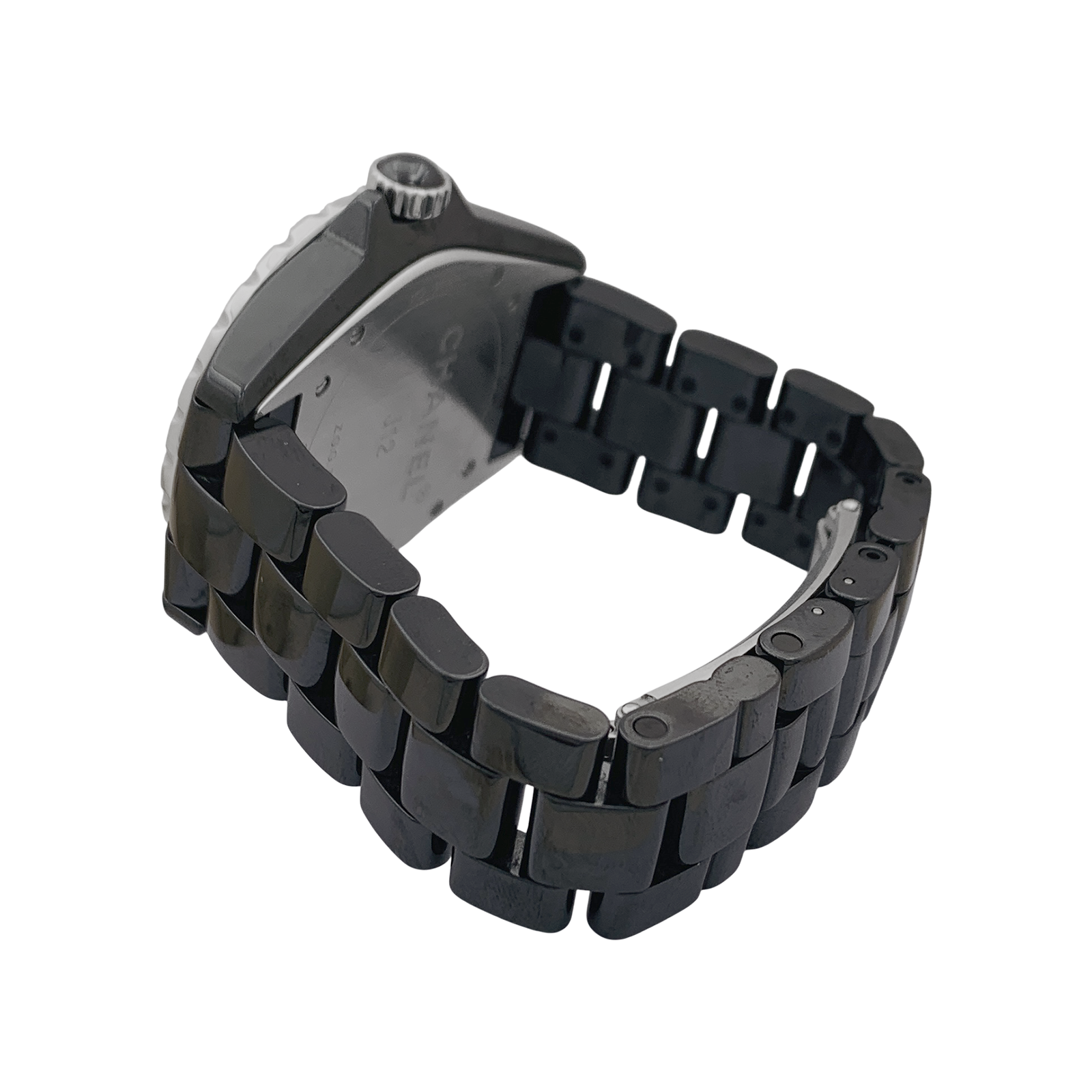 Montre Chanel, "J12", céramique noire, diamants. 3