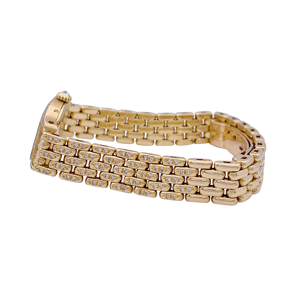 Montre Cartier "Tortue" or jaune, diamants, nacre. 4