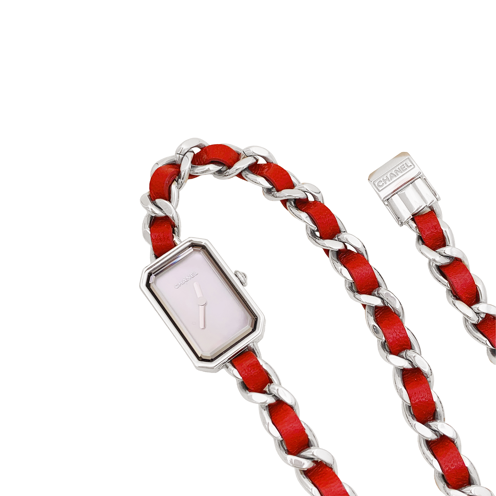 Montre Chanel, "Première Chaîne Iconique", acier, cuir.  2