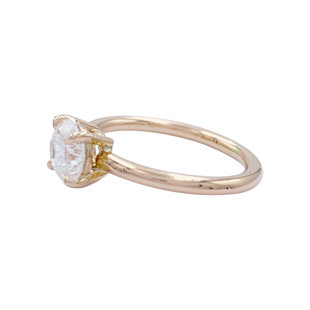 Bague solitaire en or rose, diamant 1 carat. 3