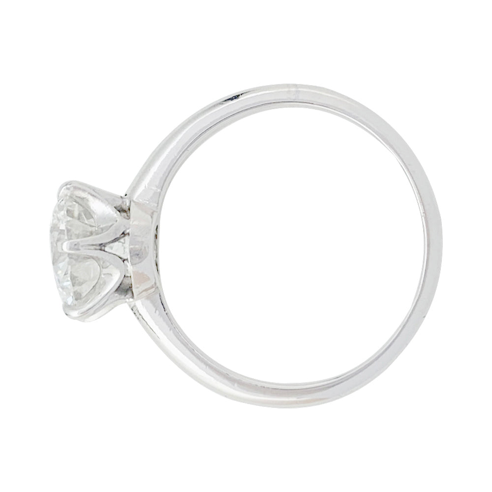 Solitaire platine et diamant, 2,23 carats. 2