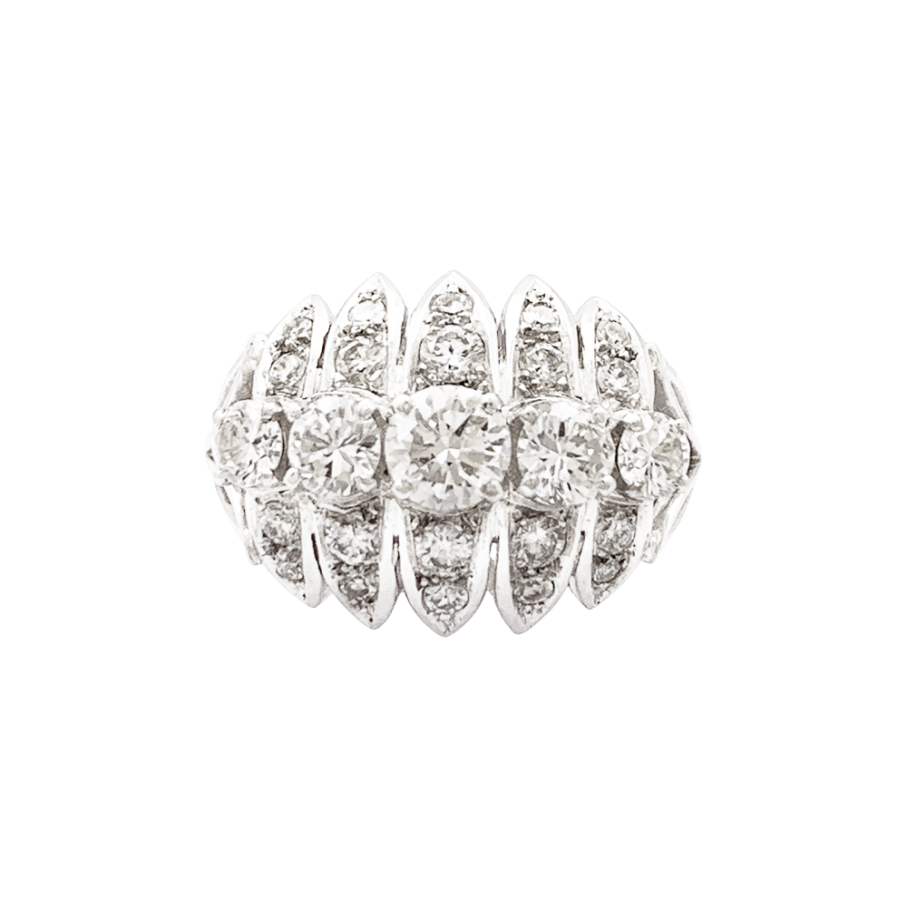 Bague Mellerio, platine et diamants. 1