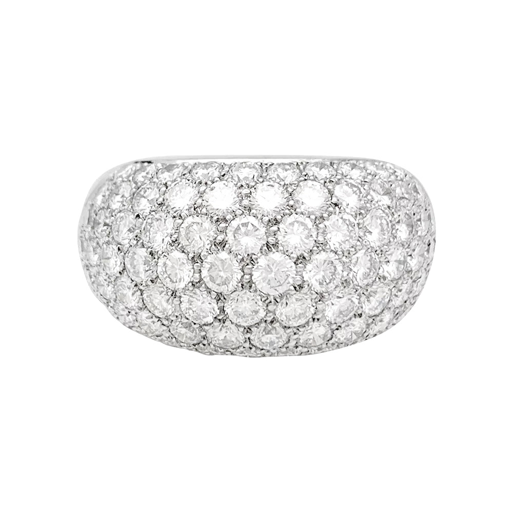Bague pavage en or blanc, diamants. 5