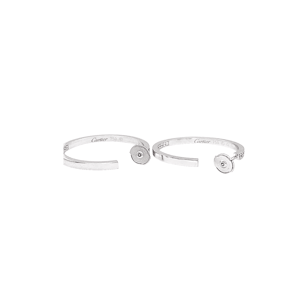 Boucles d'oreilles Cartier, or blanc et diamants. 5
