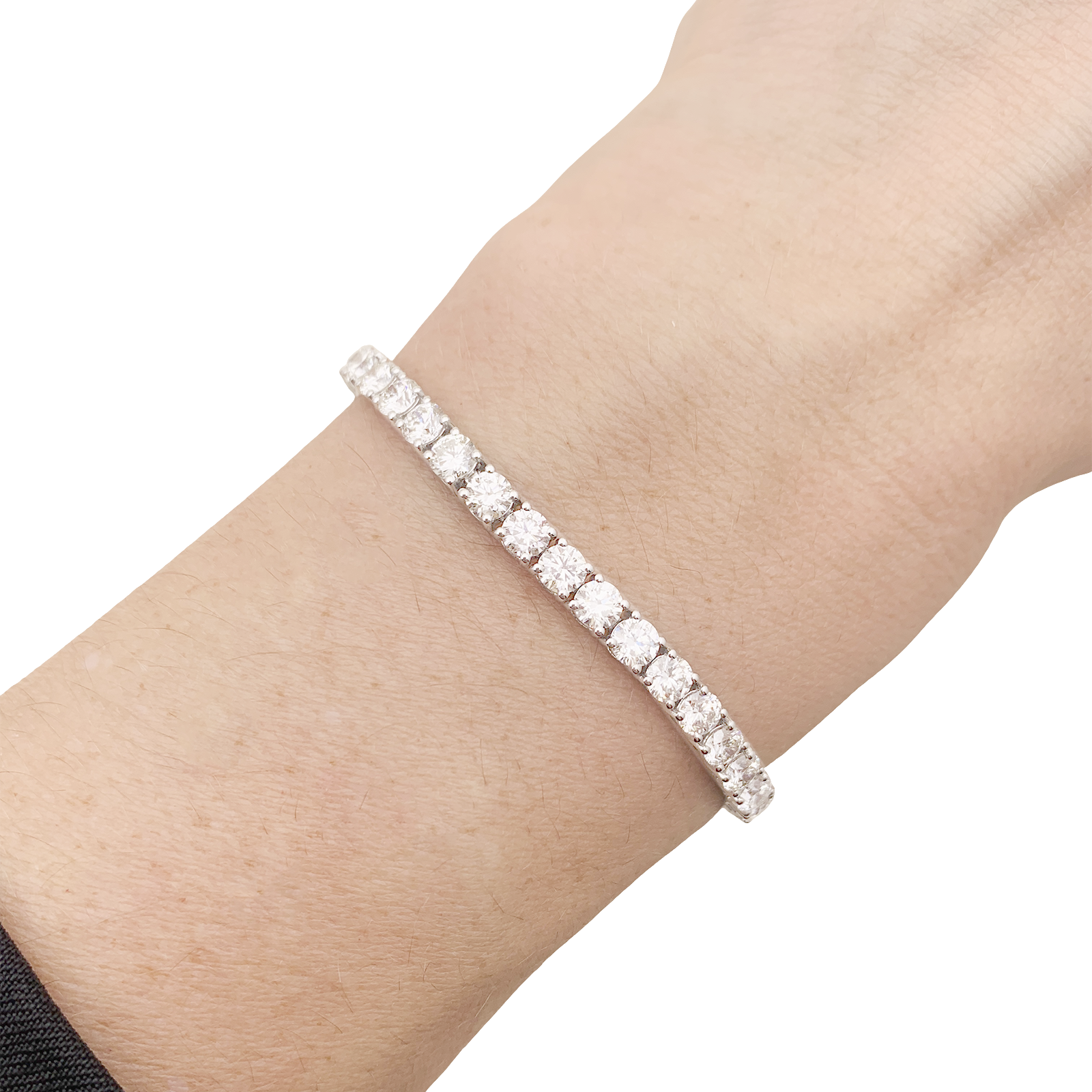Bracelet ligne or blanc et diamants. 6