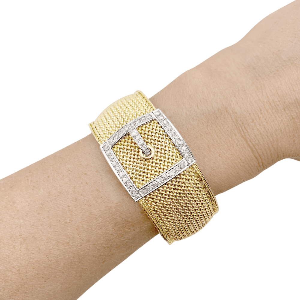 Montre secrète Jaeger-Lecoultre, « Ceinture », or jaune, or blanc, diamants. 7