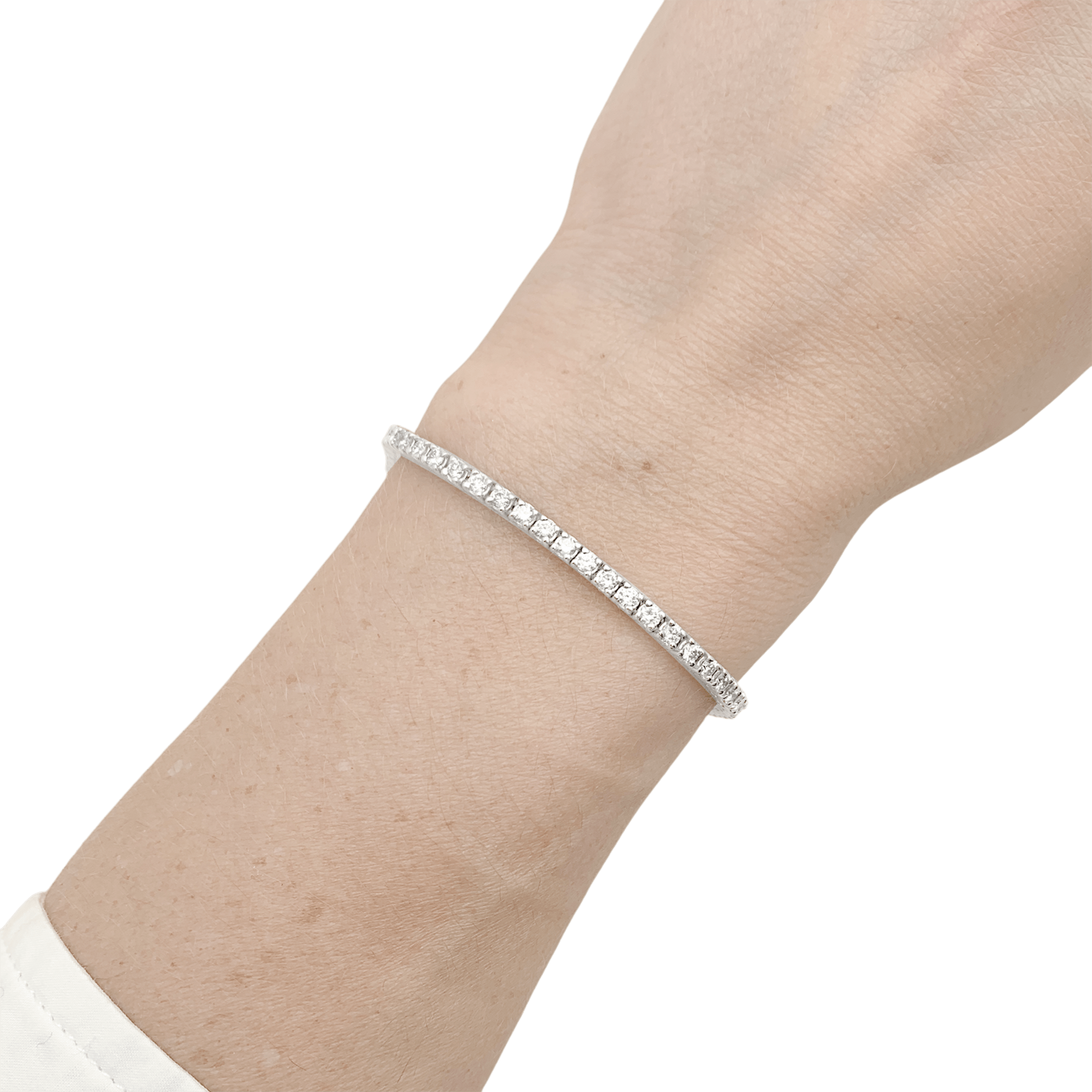 Bracelet ligne or blanc, diamants, 4,56 carats.  6