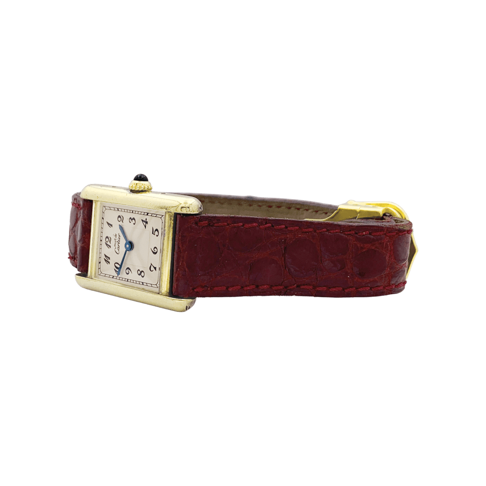 Montre Cartier,"Must de Cartier", vermeil, cuir.  4