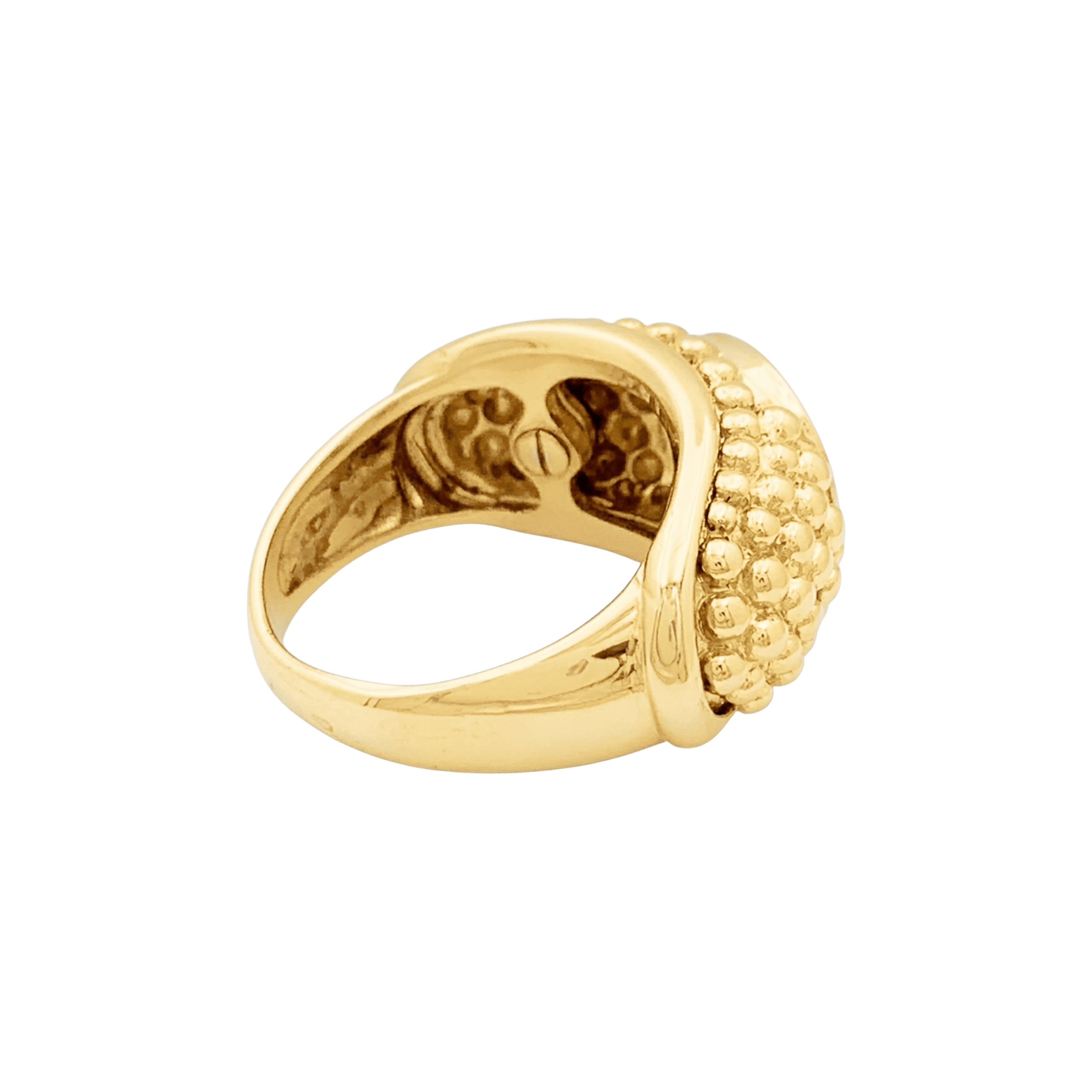 Bague Hérail, "Babul Work", or jaune, tourmaline rose.  3