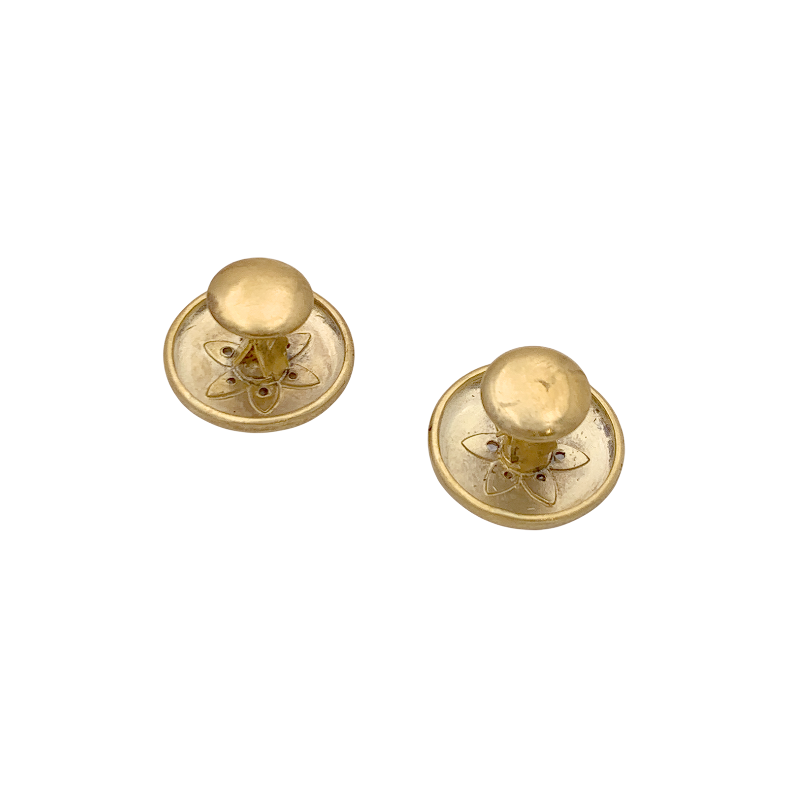 Boutons de col en or jaune, saphirs et diamants.  3