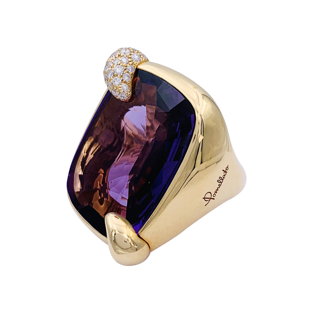 Bague Pomellato, "Ritratto", or rose, améthyste et diamants. 2