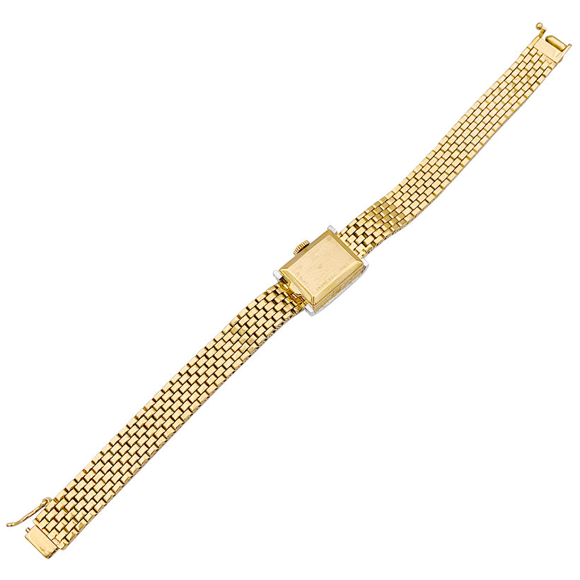 Montre vintage André Col, or jaune, platine, diamants. 3