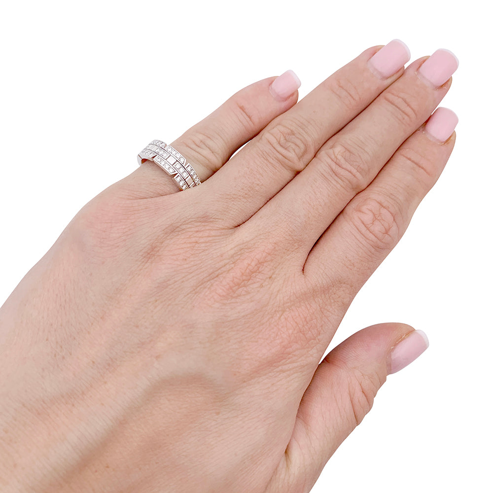 Bague Cartier or blanc, diamants "Tank Française". 5