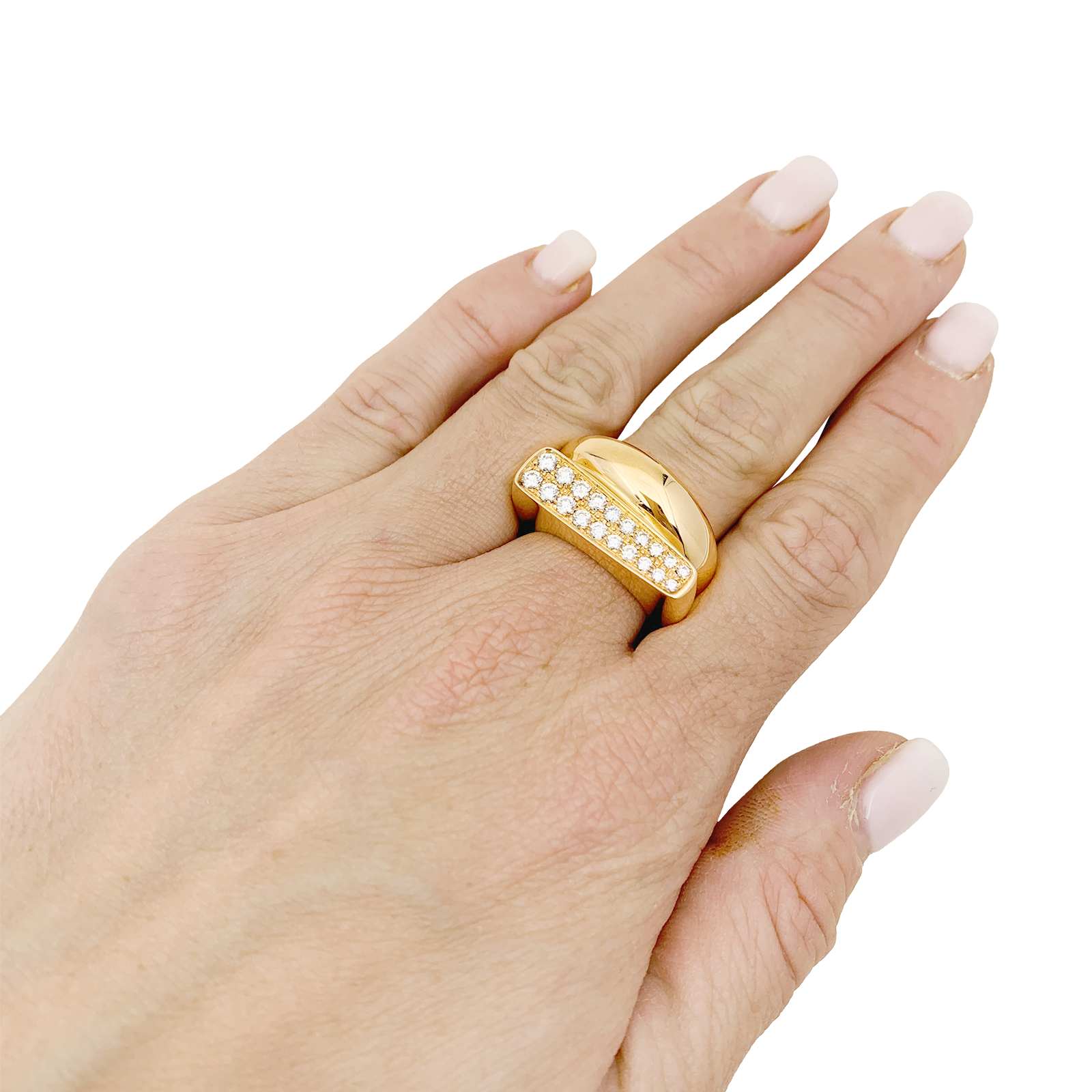 Bague Fred, "Success" or rose, diamants. 5