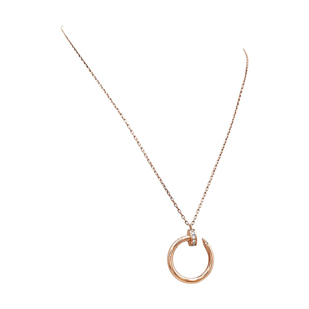 Collier Cartier, "Juste un Clou", or rose et diamants. 2