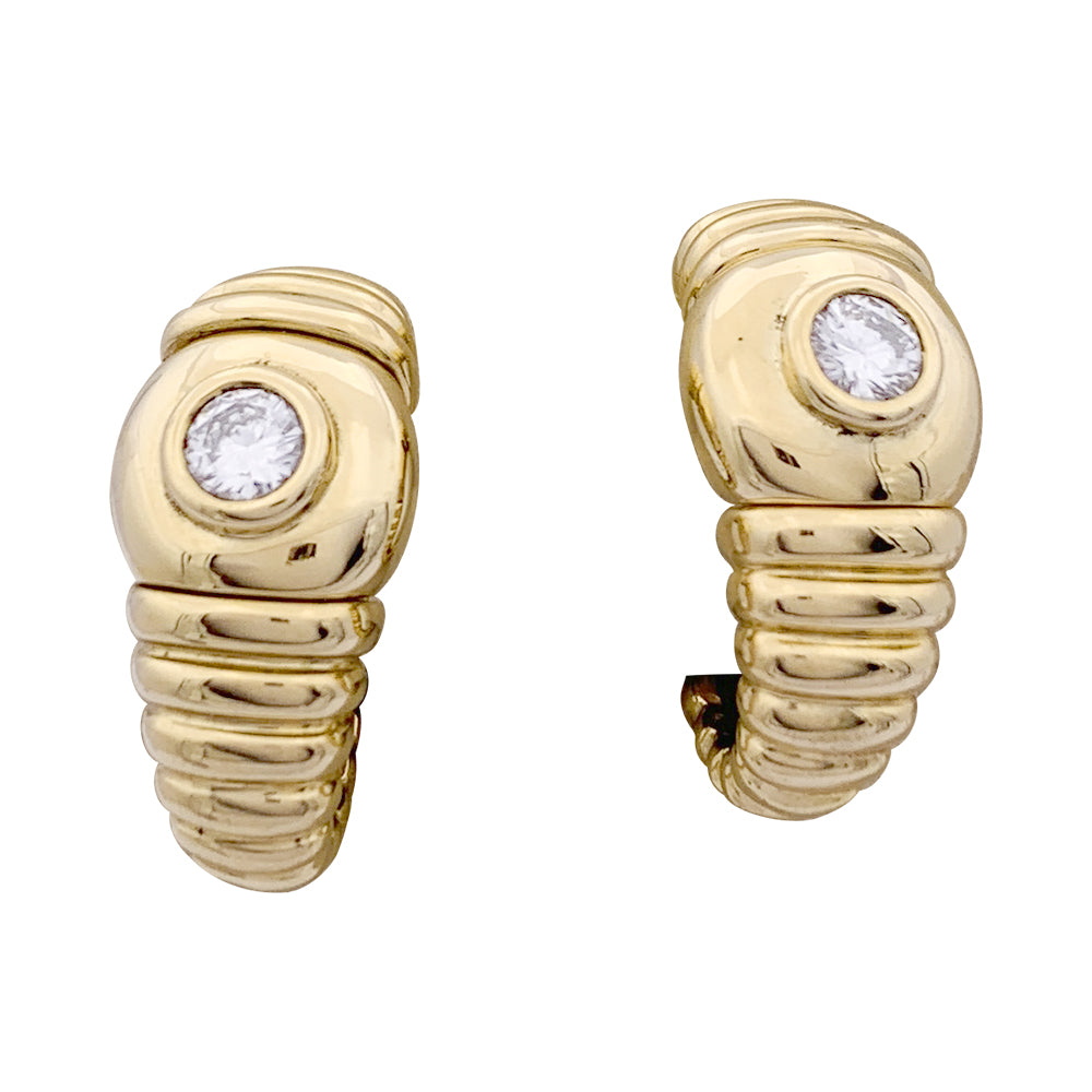 Boucles d'oreilles Fred, or jaune, diamants. 5
