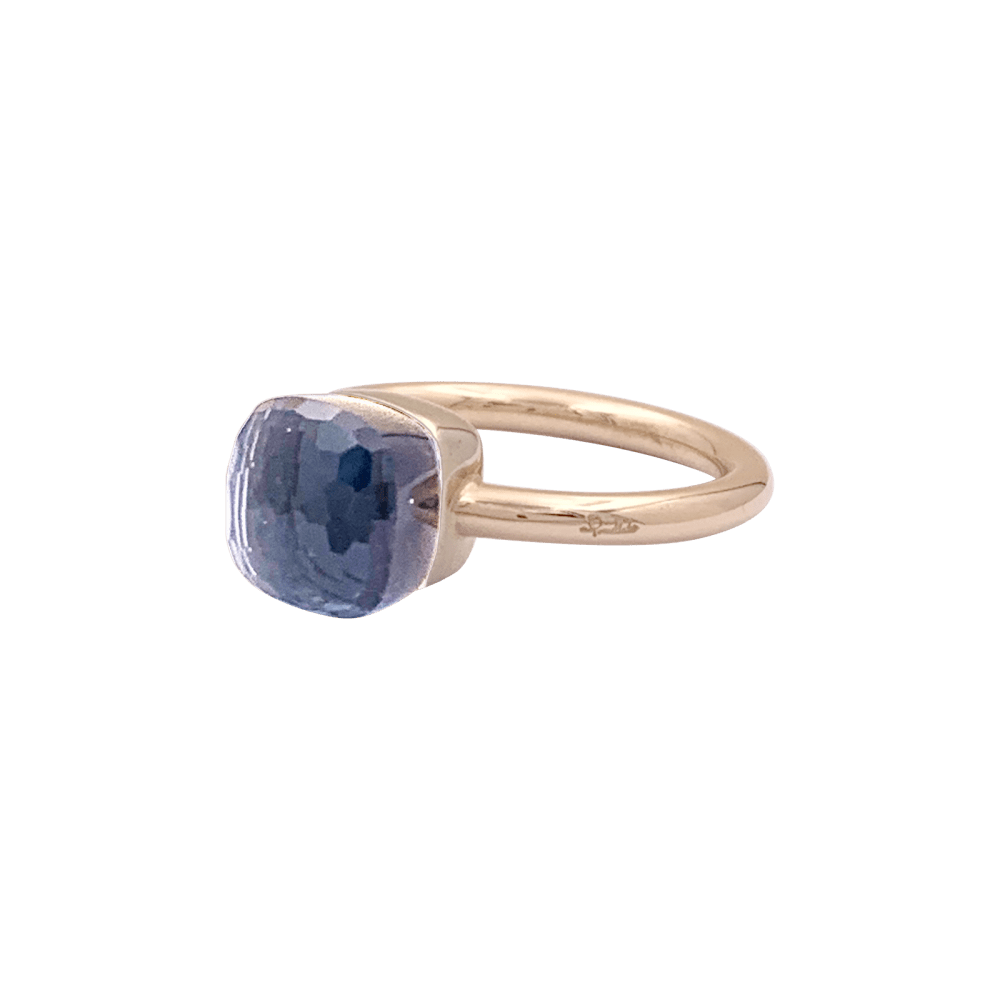 Bague Pomellato, « Nudo Petit», or blanc, or rose, topaze blue London.  2