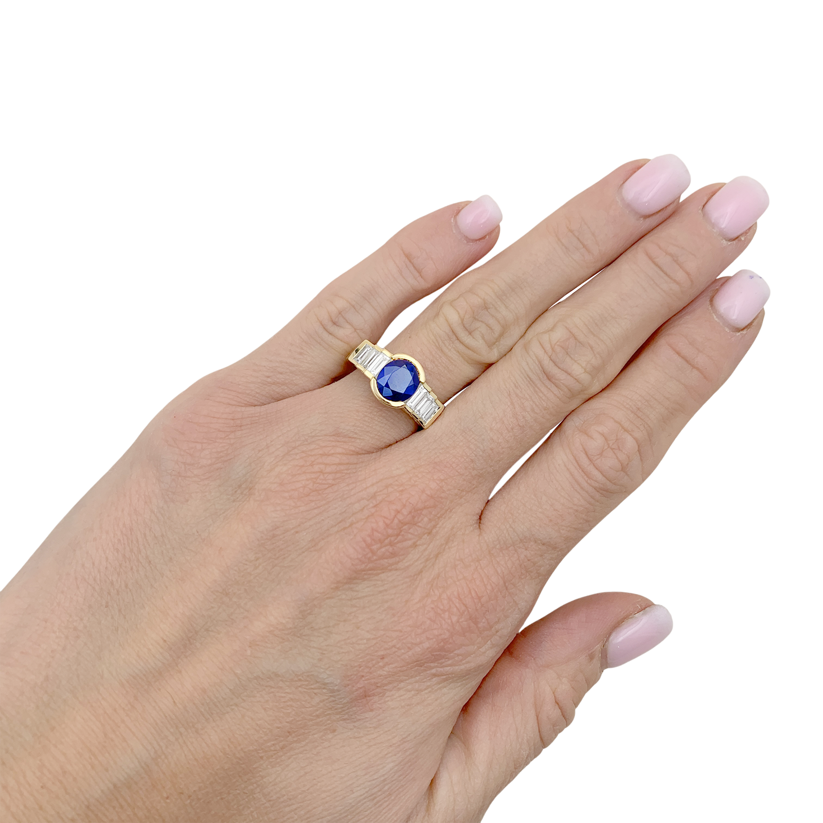 Bague Mellerio en or jaune saphir et diamants. 5