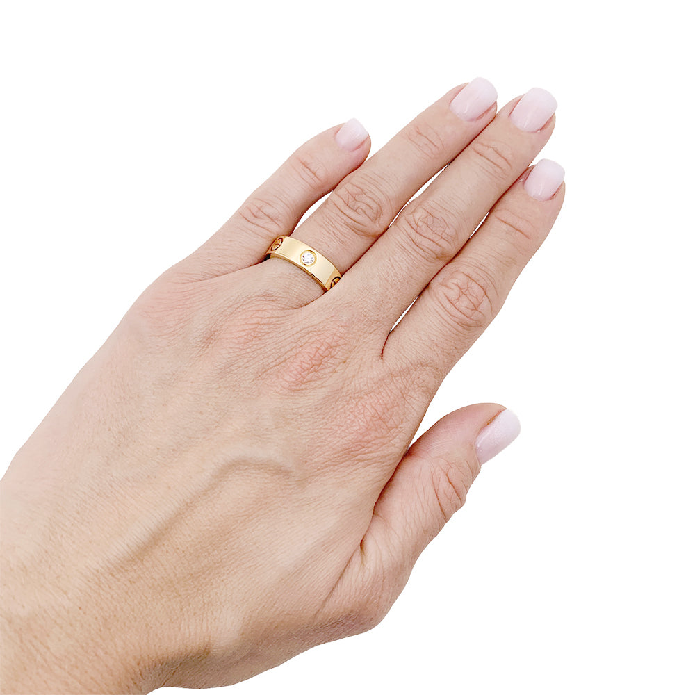 Bague Cartier, "Love 3 diamants", or jaune, diamants. 1