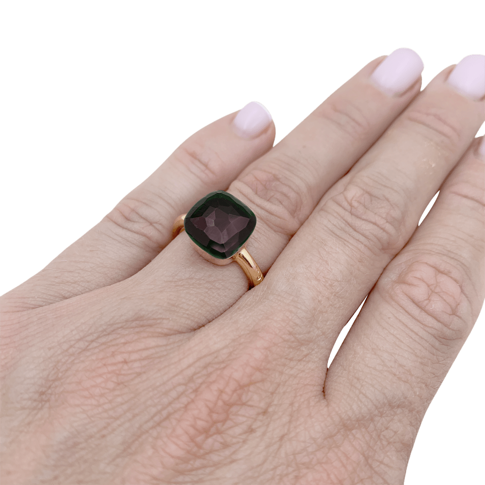 Bague Pomellato, collection "Nudo Classic", or rose et grenat. 6