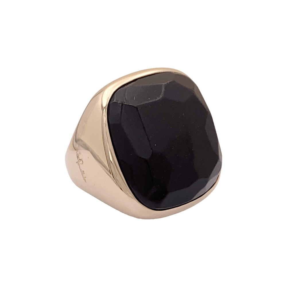 Bague Pomellato "Victoria", or rose, jais. 2