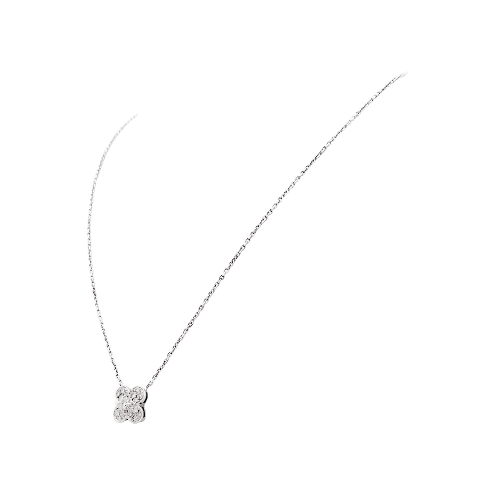 Collier Van Cleef & Arpels, "Trefle", or blanc et diamants.  2