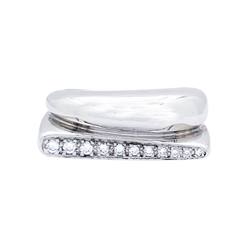 Bague Fred, "Success", en or blanc et diamants. 3