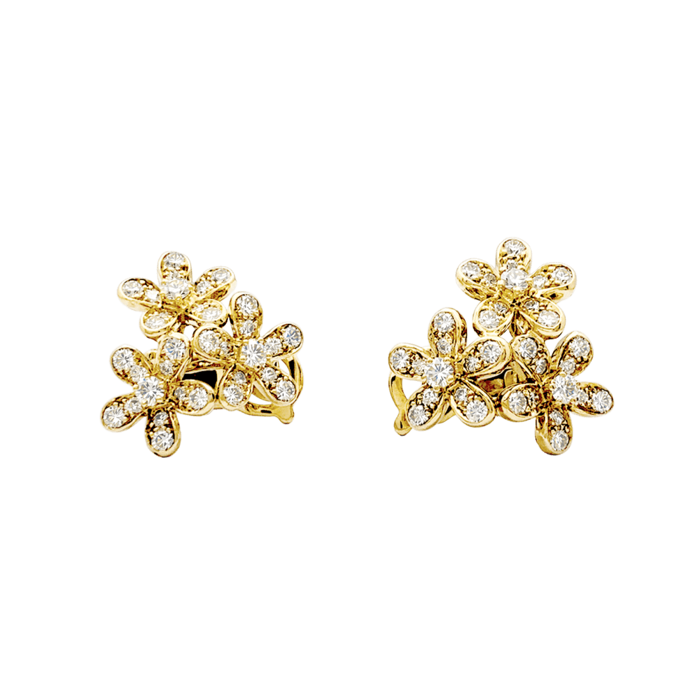 Boucles d'oreilles Van Cleef & Arpels, "Socrate", or jaune, diamants.  3