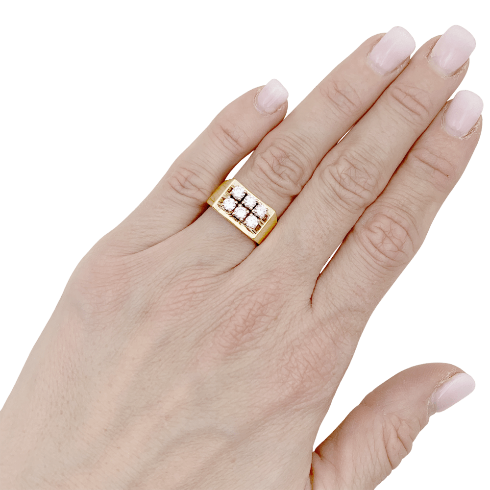 Bague "Tank" deux ors et diamants. 5