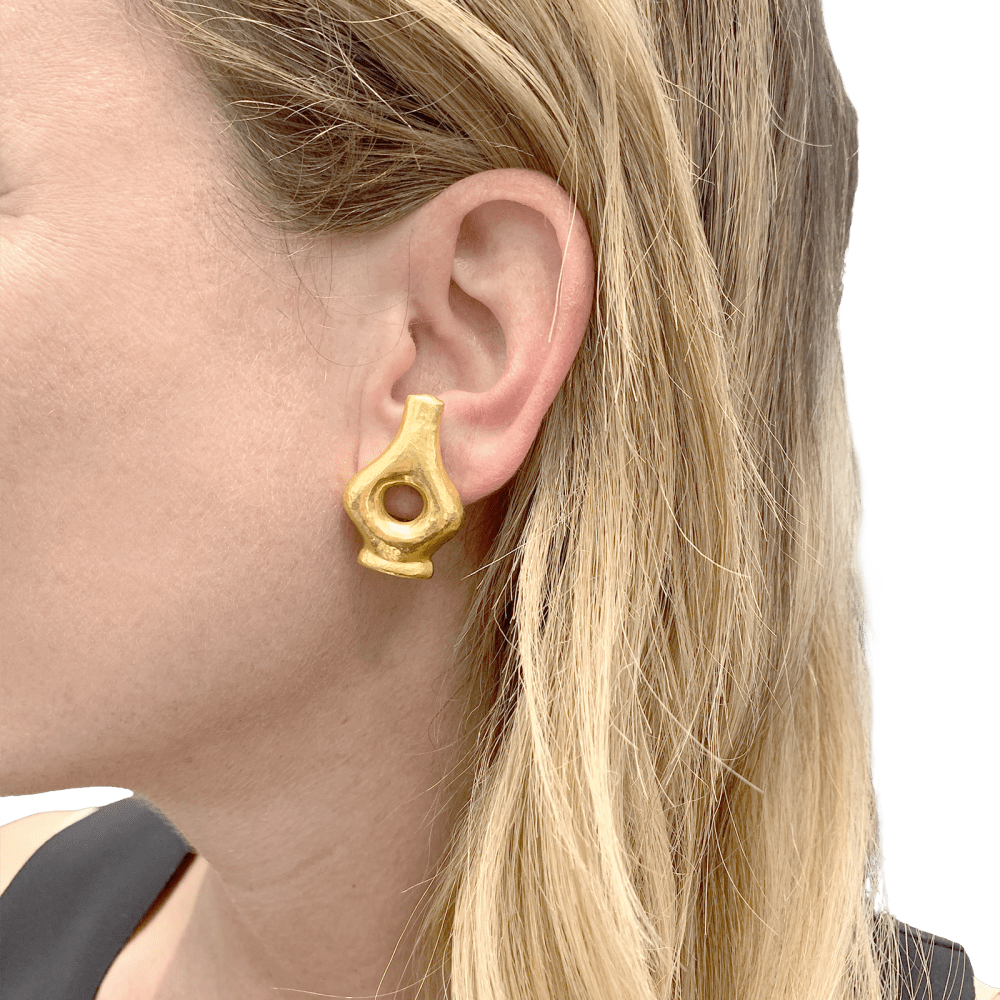 Boucles d'oreilles Lalaounis « Mesopotamia », or jaune martelé. 6