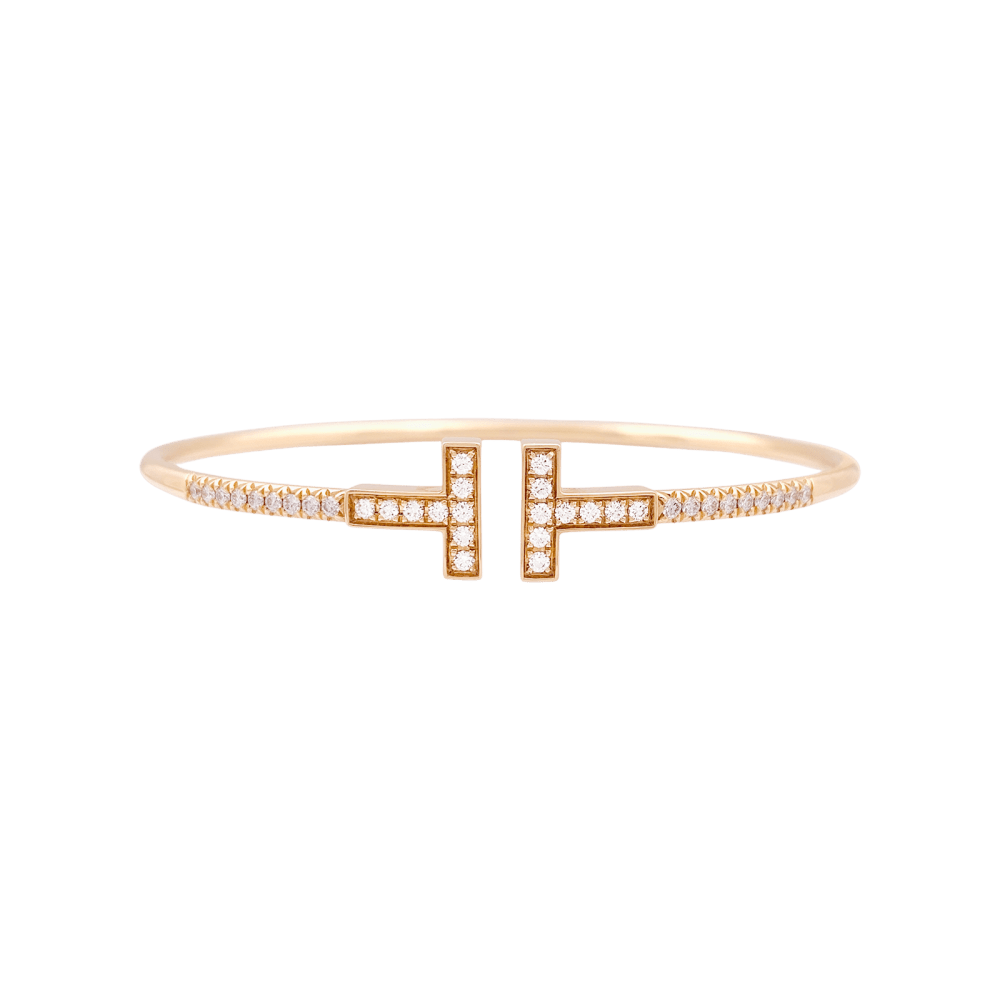 Bracelet Tiffany "Wire Tiffany T" en or rose et diamants. 1