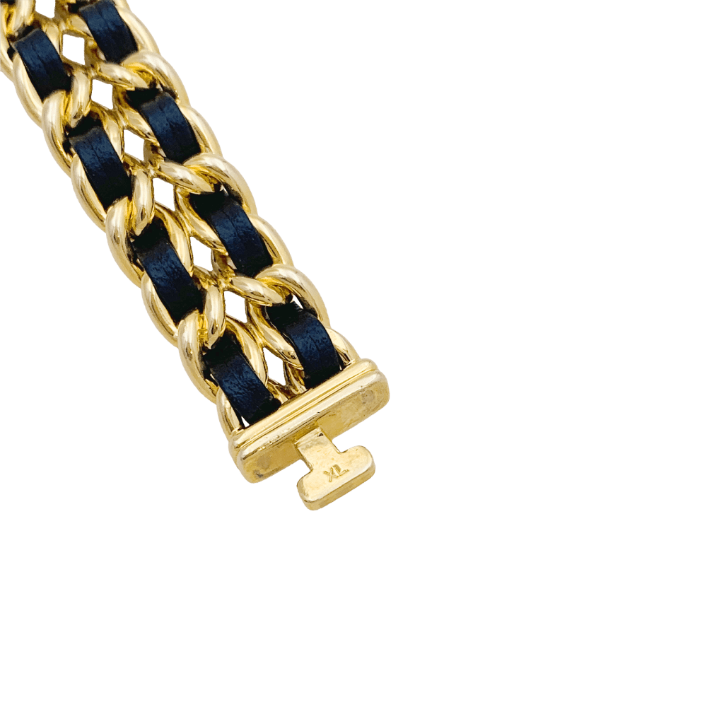 Montre Chanel, "Première", plaqué or, cuir.  5