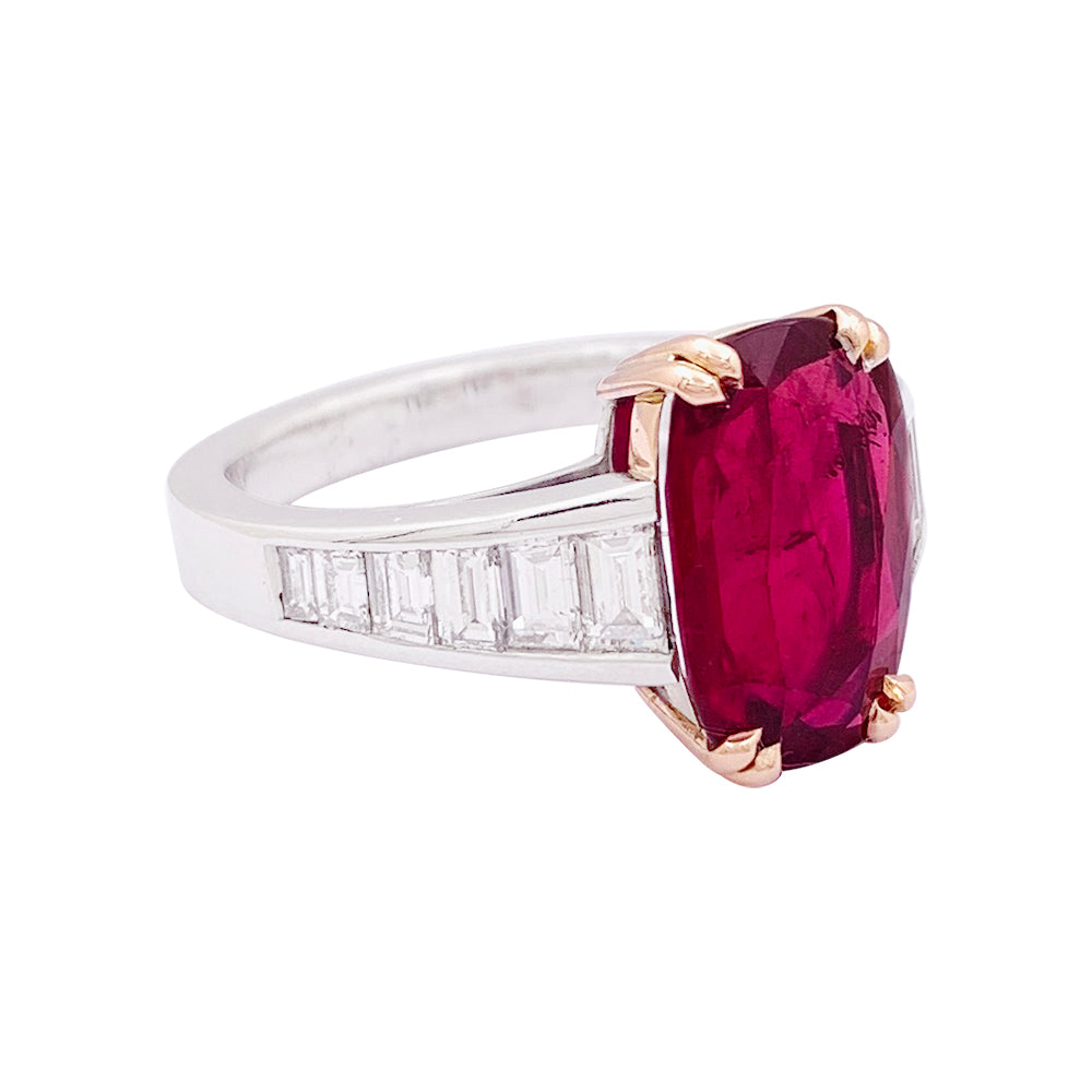Bague or, diamants, rubis. 3